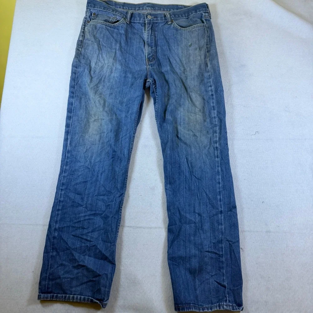 Levis 514 Straight Fit Mens Jeans 38x32‎ Medium Wash Blue Denim Pants 7650